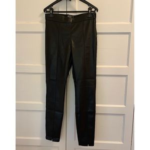 Zara Faux Leather Side Zip Leggings